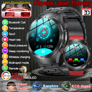 2025 New Laser Therapy ECG+PPG Smartwatches Men Women Sapphire Glass Screen Heart Rate Blood Lipid Uric Acid Health Smart Watch