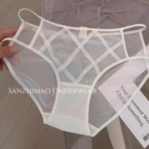 กางเกงชั้นในลูกไม้สีดำเซ็กซี่สำหรับผู้หญิง ทรงสามเหลี่ยม เนื้อผ้าโพลีเอสเตอร์ ทรงบาง ไร้ตะเข็บ ช่วงหน้าร้อน