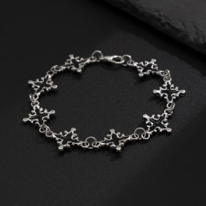 Ingemark Creative Jesus Cross Chain Bracelet for Man on Hand Hip Hop Charm Silver Color Bangles Christian Couple Jewelry Gift