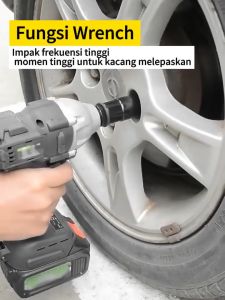 MAKITA Brushless Impact Tool high torsi Brushless impact Baterai 1090V 2 Baterai pembuka baut mobil infek buka baut motor Cordless impact baterai asli komplit impact murah berkualitas
