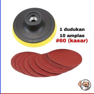 Amplas velcro bulat 1paket 10 amplas 4in grit kasar halus sedang