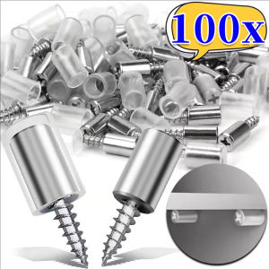 50/100pcs Cross Self-tapping Screw with Rubber Sleeve / Cabinet Laminate Support Laminate Holder Screws / Partition Brackets Fixing Pegs for Furniture