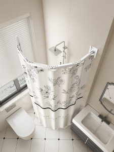 WEILAISHI | Foldable Waterproof Shower Curtain for Dry and Wet Separation