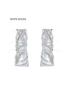 Silver Drawstring Functionality Hot Girl Leggings Wide Leg Subculture Socks Womens High Tube Shape Slimming Stockings