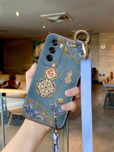 Enameled Gourd Phone Case for Oppo Reno Series Womens Style with Lanyard Bracelet Stand Protection TPU Material Creative Design