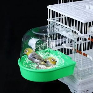 Plastic Hanging Bathtub High Transparent Bird Bathing Tub for Parrots Birds