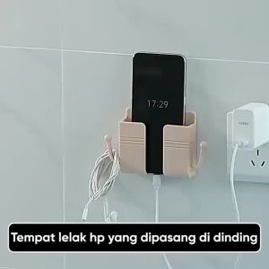 Rak Hanger Charger HP Remote Tempel Dinding Holder Cantolan Charger Tembok