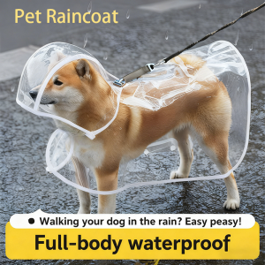 Puppy Transparent Waterproof Raincoat Hooded Jacket PVC Puppy Raincoat Does Not Block View Dog Walking Equipment On Rainy Days