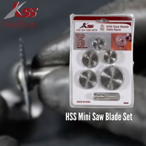 K55 Mata Gergaji Potong Dahan HSS Kecil Circular Saw Mini Grinder Rotary Drill Set 6pcs Pengerajin Kayu Ranting Tiplex Prakarya Plastik Tipleks