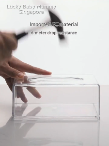 Transparent Square Acrylic Tissue Box Holder for Home Office Thickened PCTissueBox【FireheartWarrior】