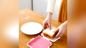 1PC Sandwich Crisper Holder Lunch Boxes Portable Snack Container Food Storage Bag