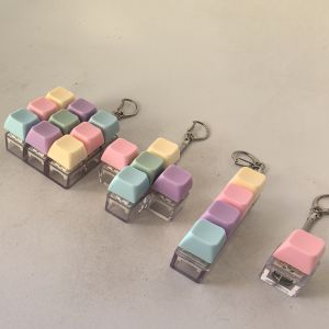 Light Colored Macaron Stress Relief Toy Keyboard Four Key Press Keyboard Toy Creative Prank Toy Keychain Hanging Decoration
