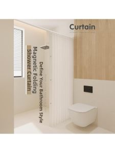 MOLORE | Waterproof Wet Dry Separation Bath Curtain Magnetic Foldable