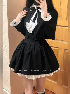 Syj Shuyijia French Style Poncho Shoulder Wrap Dress Women Sweet Waist Cinching Fluffy Skirt Set plus Size Commute Korean Fit