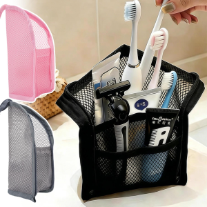 Waterproof Standing Zipper Cosmetic Storage Bag / Mesh Pocket Design Travel Makeup Organizer / Foldable Large Capacity Beauty Toiletry Washing Carry Bag