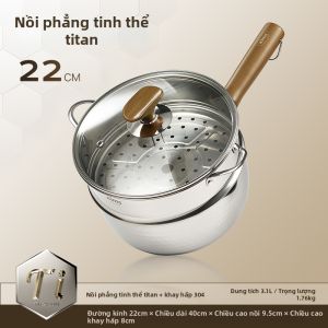 KIMS COOK | Chảo Đựng Thực Phẩm cho Bé Titanium Tuyết Phẳng Chống Dính dùng tại Nhà