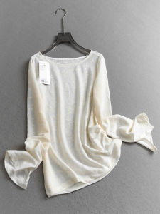 เสื้อถักแขนยาวหลวมๆ ทรงหลวมๆ สำหรับผู้หญิง ทรงหลวมๆ แขนยาว ปกกลม ทรงหลวมๆ ฤดูใบไม้ร่วง 2025 ใหม่ เสื้อถัก