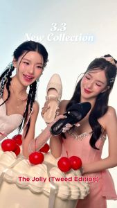 The Jolly (Tweed Edition) - Labotte.bkk รองเท้าสลิปเปอร์ทรงแมรี่เจน รองเท้าเปิดส้น (8320-F2)