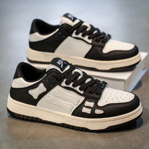 Mens Sport Shoes 2025 New Autumn Trend Brand High-End Casual Board Shoes Youth Versatile Leather Surface Heightening Sports Trend Shoes