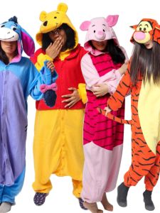 ชุดนอนลายการ์ตูน Eeyore สำหรับผู้หญิง ชุดนอนแขนยาว ผ้าฟูฟู ฤดูหนาว 2011 ฤดูใบไม้ผลิ ฤดูร้อน ฤดูใบไม้ร่วง ฤดูหนาว ผ้าฝ้ายโพลีเอสเตอร์