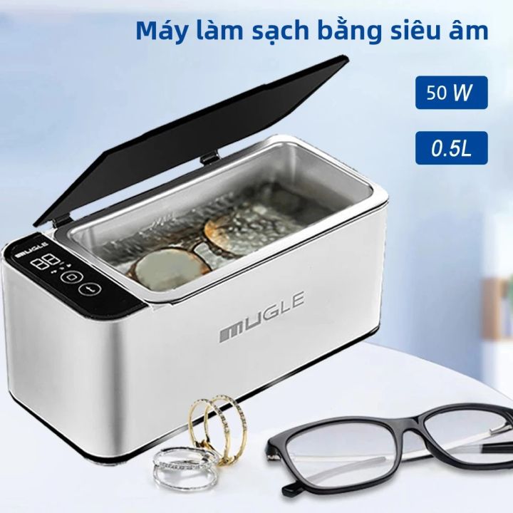 Máy Làm Sạch Siêu Âm 50W Tần Số Cao 500ML Dành Cho Kính Trang Sức, Nhẫn ...