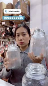 Bộ 3 Hũ Thủy Tinh Đựng Thực Phẩm Lebenlang LBL1210 Nắp Kín Hoa Văn Dung Tích 1L 1.3L 1.5L