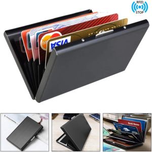 Rfid Business Credit Card Holder Men Women Minimalist Wallet Aluminium Bank Cardholder Case with Money Clip Designer Porte Carte