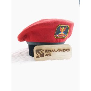 Grosir (20 pcs) Baret Merah || Baret Merah Laken || Baret Grib Jaya