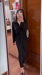 DRESS V NECK LONG SLEEVE, PAKAIAN WANITA CASUAL, BAJU BUMIL BUSUI FRIENDLY, DAN BAJU HIJAB KERUT DEPAN