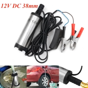 ปั๊มสูบน้ำมันดีเซล 12V 38มม. | ปั๊มจุ่มไฟฟ้าแบบพกพา 12ลิตร/นาที | วัสดุอลูมิเนียมอัลลอยด์ ทนทาน สำหรับน้ำมันดีเซล-น้ำ-โซล่า