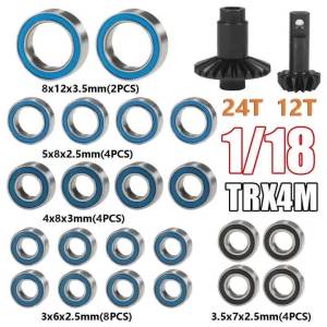 22PCS Wheel Hub Axle Sealed Bearing Kit Helical Axle Gear Set for TRX4-M Bronco Defender 1/18 RC Crawler TRX4M Car Upgrade Parts
