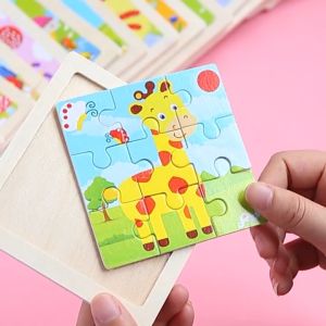 Kids Wooden Jigsaw Toy Puzzle Early Education Wood Toys Gift Toddlers Educational Learning Non Toxic Wooden Puzzle Educational Toy for Kids