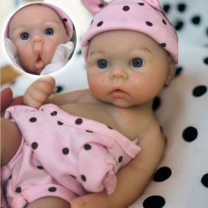 13 Inch Open Eyes bebe reborn de silicona Girl Doll With Open Mouth & Washable Body Soft Touch Newborn Silicone Doll