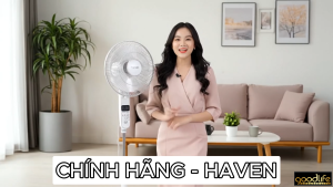 Quạt đứng HAVEN 89 công suất 55W điều khiển từ xa hẹn giờ 24 tiếng độ ồn thấp 40.5dB motor 100% đồng bộ màn hình LED lớn 5 cánh gió A5 siêu bền. Bảo Hành Chính Hãng 3 Năm