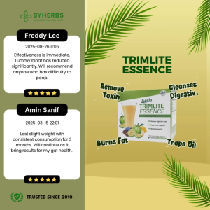 Byherbs Trimlite Essence | Halal Fibre Detox Drink |10 sachets | Garcinia Cambogia | Herbal Formula
