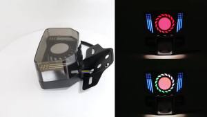 KEVANLY | Motorcycle LED Tail Light Dynamic Strobe Warning Rear Light Decorative Signal Lights License Plate Lamp Universal 12V