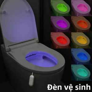 Đèn Nhà Vệ Sinh Cảm Biến Chuyển Động Tự Động Bật/tắt Đèn Ngủ Nhiều Màu Chống Nước Để Sử Dụng Trong Phòng Tắm Với Hình Dạng Hình Chữ Nhật