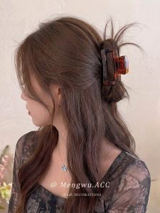 MENGWU | Retro Amber Glass Square Hair Clamp