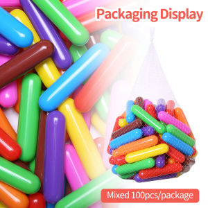 12.5CM 100pcs Mix Colours Soft Ball Pit Balls PE Plastic Columnar Balls With Reusable Net Bag for Kids Bath Toys