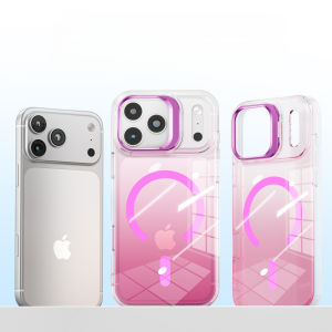szhaiyu | For iPhone 18 Pro Max 17 16 15 14 Transparent Gradient Magnetic Case With Lens Protection Shockproof Precise Hole Cover Funda