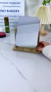 ถุงกระจกโต๊ะ ไม้ 360 องศา มินิมอล สไตล์เกาหลี เนื่องจากหมุนได้ มีความแข็งแรง ความคมชัด พร้อมคุณภาพไม้ดี ไม่ใช่สติกเกอร์