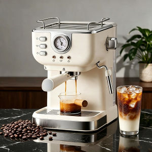 20 Bar Professional Espresso Coffee Machine with Milk Frother Steam Wand Espresso Maker with 1.5L Removable Water Tank Cappuccino&Latte Machine for Home