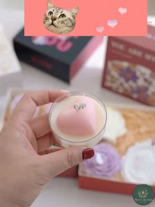 Nến thơm trái tim hồng đế nhựa dễ thương 42g decor trang trí làm quà tặng lãng mạn