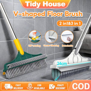 Tidy House 3 in 1 Floor Brush Long Handle Removable Floor Scrub Brush Soft Bristles for Bathroom Cleaning Windows Crevice Brush