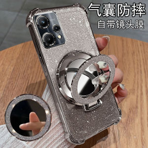 Oppo K10x Silicone Phone Case with Stand Shockproof Female Version Protective Cover Full Wrap Anti-Fall Soft Shell for 5G Models