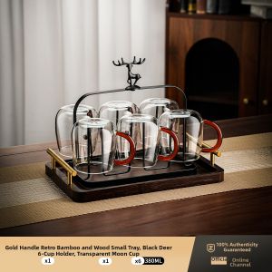 BOANG | Stylish Durable Glass Water Set Tea Cup with Tray