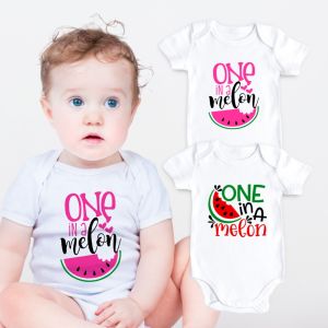 Baby Onesies PH One in a Melon 1st Birthday Baby Clothes 0-12 months Cotton Fruit Birthday Girl Boy Monthly Outfit