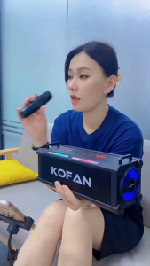 Newmsnr Loa bluetooth công suất cực đại với micrô kép chất lượng cao loa không dây karaoke Loa siêu trầm tiệc khuếch đại âm trầm 9D Loa RGB di động có thể sạc lại loa âm nhạc có mic-rô không dây