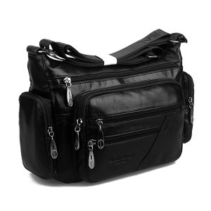 Gold Coral Womens Bag New Arrival Leather One-Shoulder Messenger Bag Middle-Aged and Elderly Mother Bag Genuine Leather Crossbody Casual New Arrival