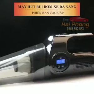 Máy hút bụi kèm bơm lốp oto siêu khỏe 120w hãng Aikesi kiểm tra áp suất lốp màn hình điện tử